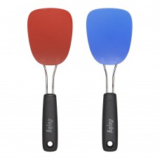 NUIBY 2-Piece Silicone Flexible Turner Set - Red/Blue